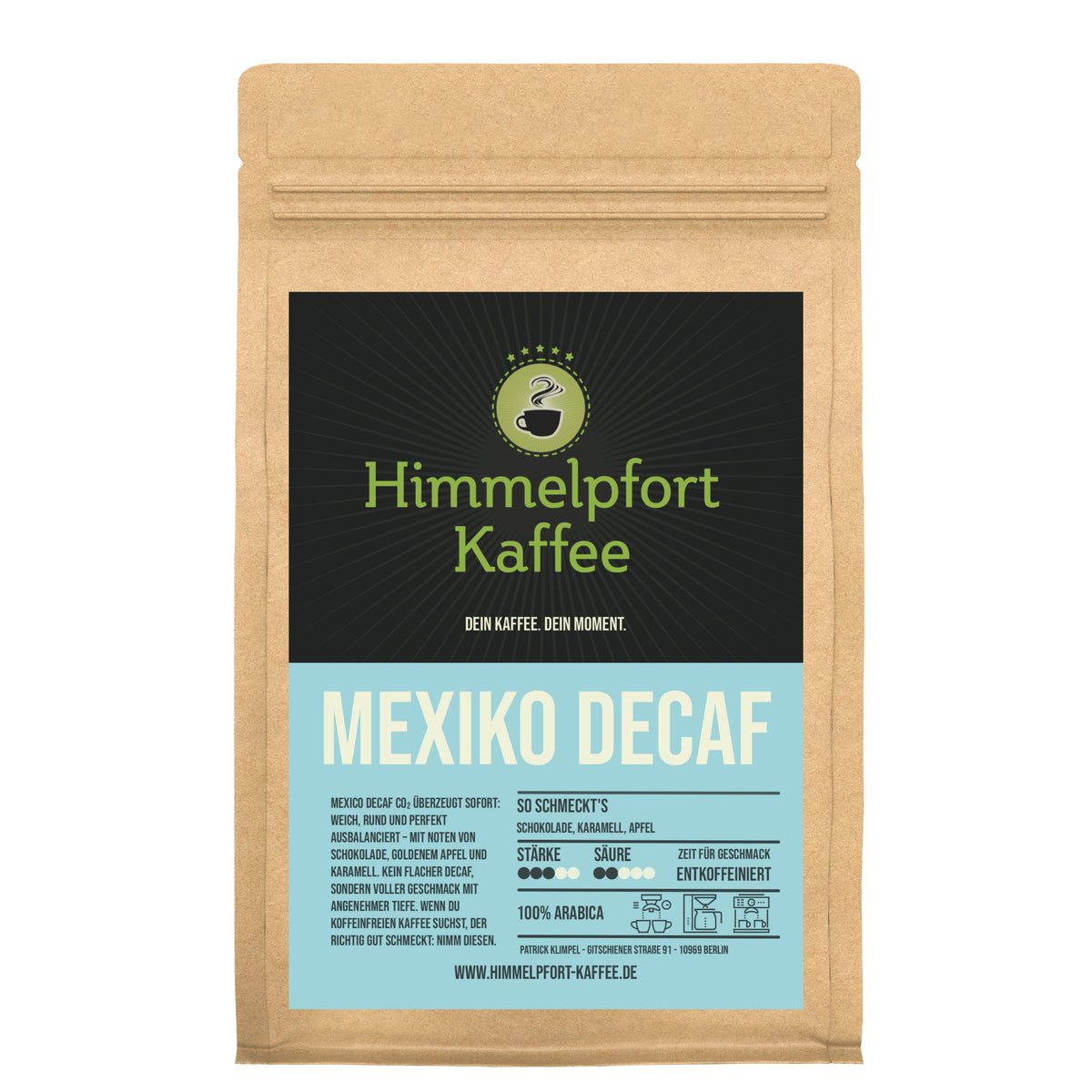 Mexiko Decaf von Himmelpfort Kaffee – Kaffeeverpackung