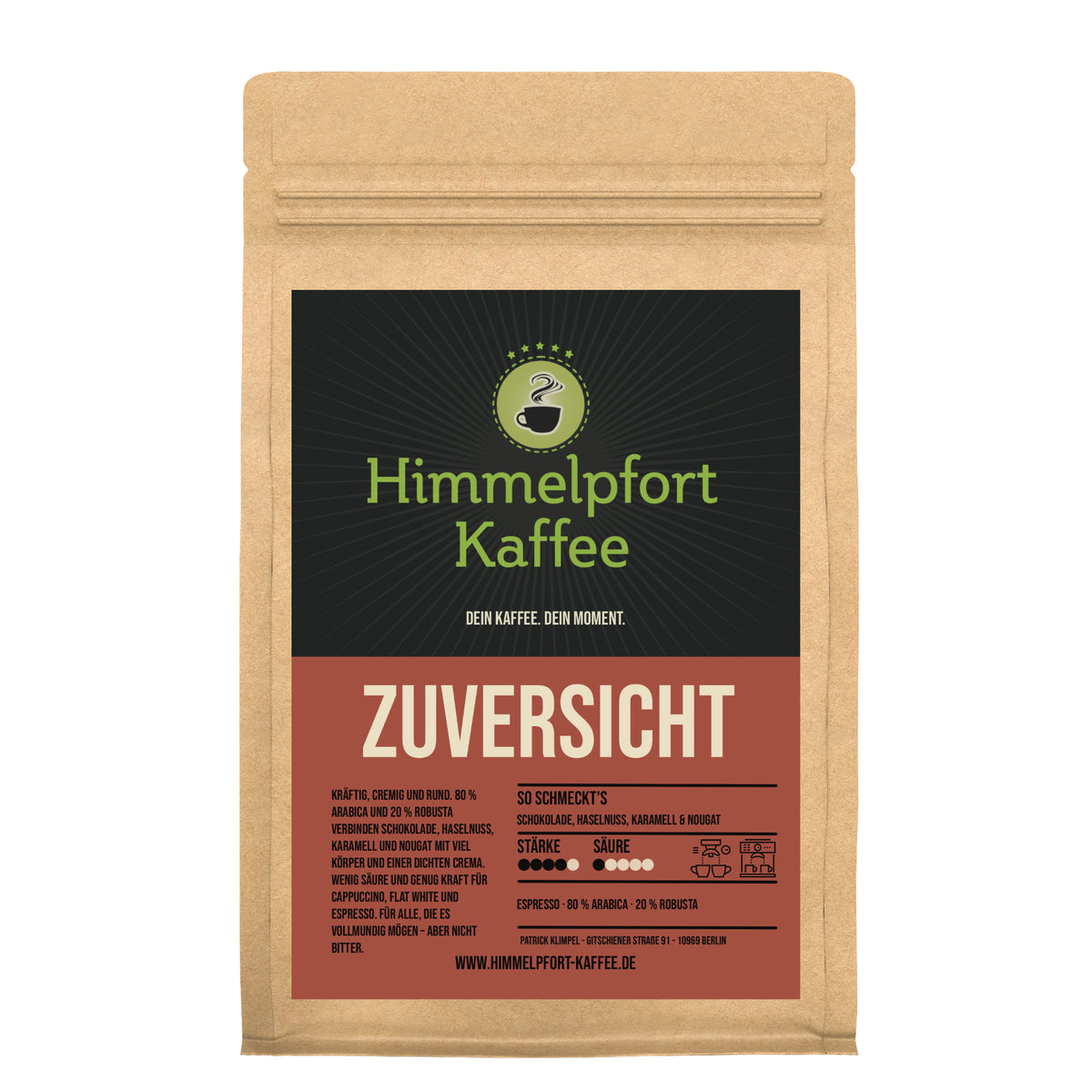 Zuversicht von Himmelpfort Kaffee – Kaffeeverpackung