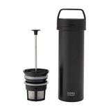 Espro P0 Ultralight – schwarze Reise-French-Press mit Filtereinsatz