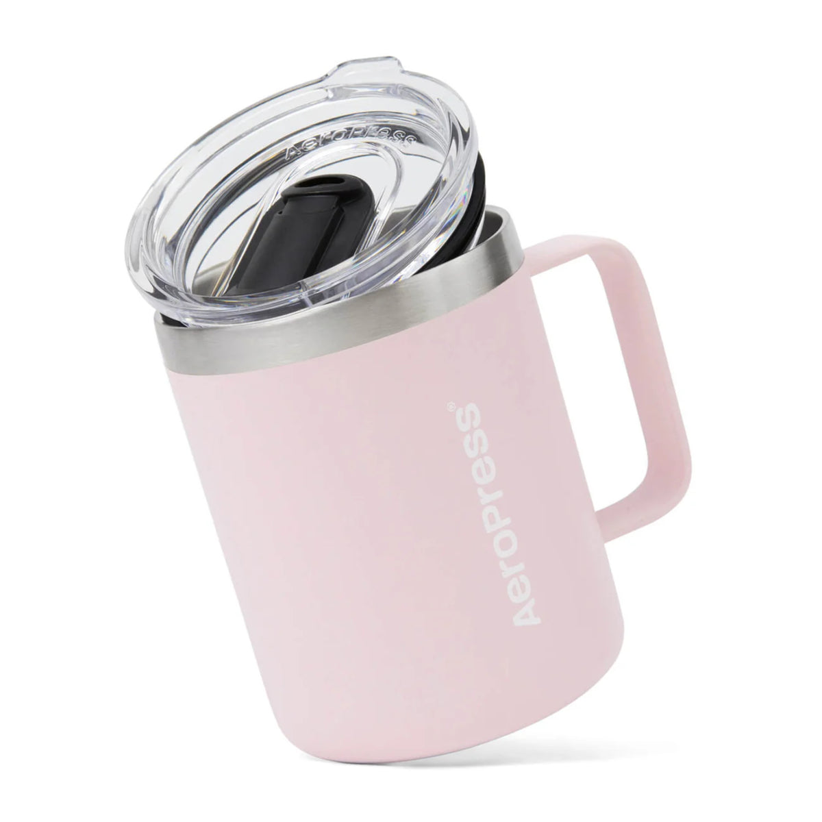 AeroPress Travel Coffee Mug – rosa Reisebecher mit Deckel