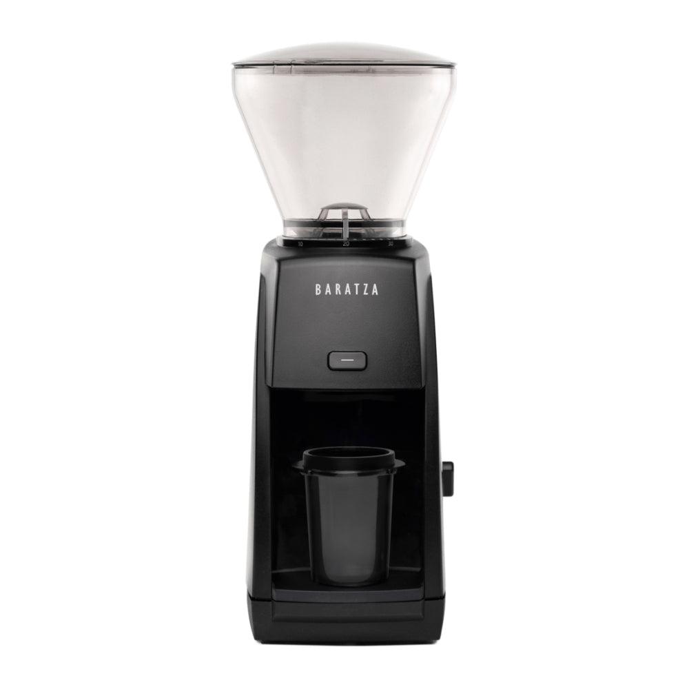 Baratza Encore ESP Kaffeemühle für Espresso und Filter – Frontansicht mit Dosierbecher