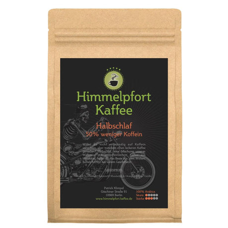 Halbschlaf - 50% weniger Koffein von Himmelpfort Kaffee – Kaffeeverpackung