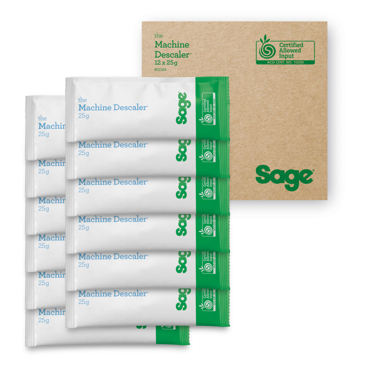 Sage Entkalker für Espressomaschinen – Packung mit 12 Beuteln zu je 25 g