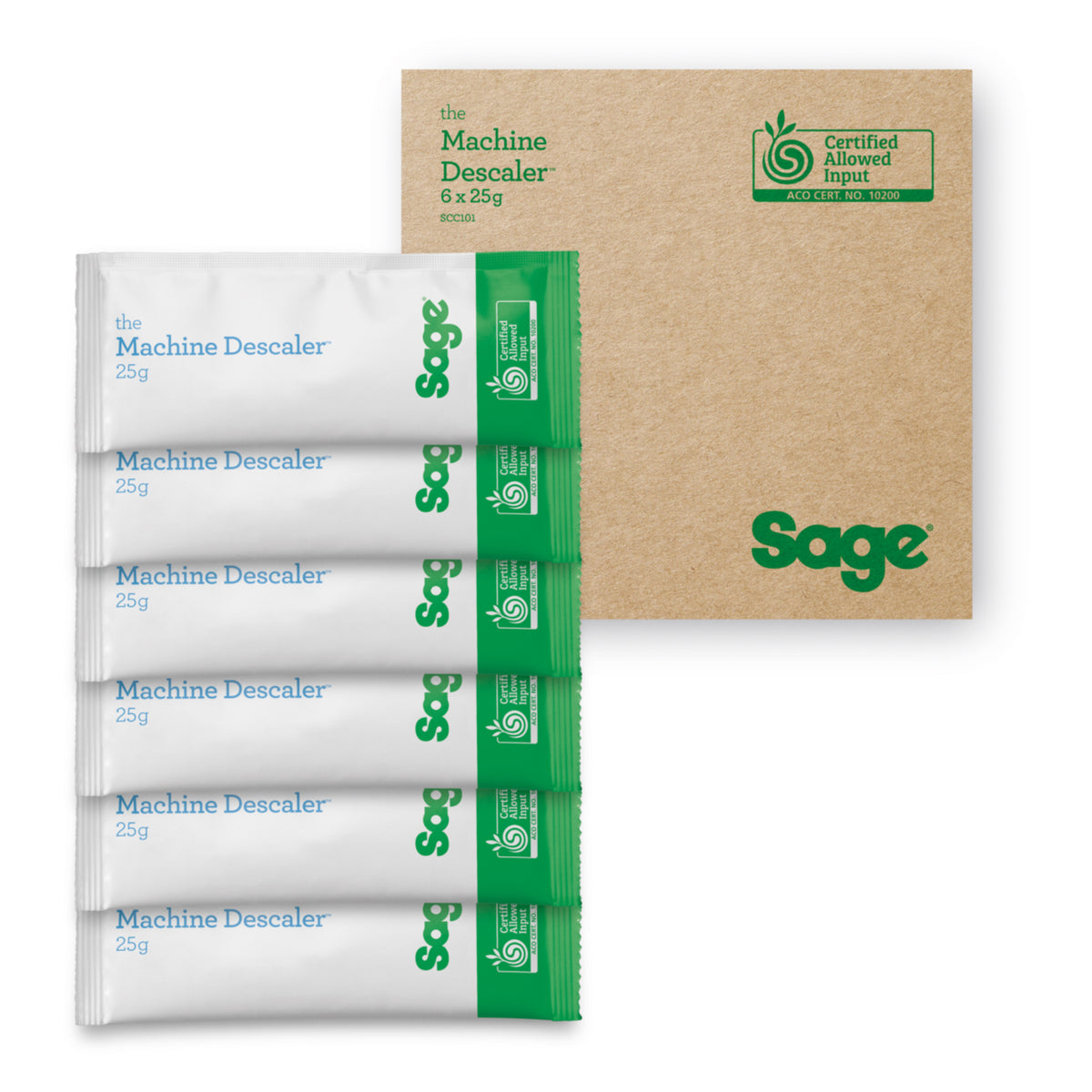 Sage Entkalker für Espressomaschinen – Packung mit 6 Beuteln zu je 25 g