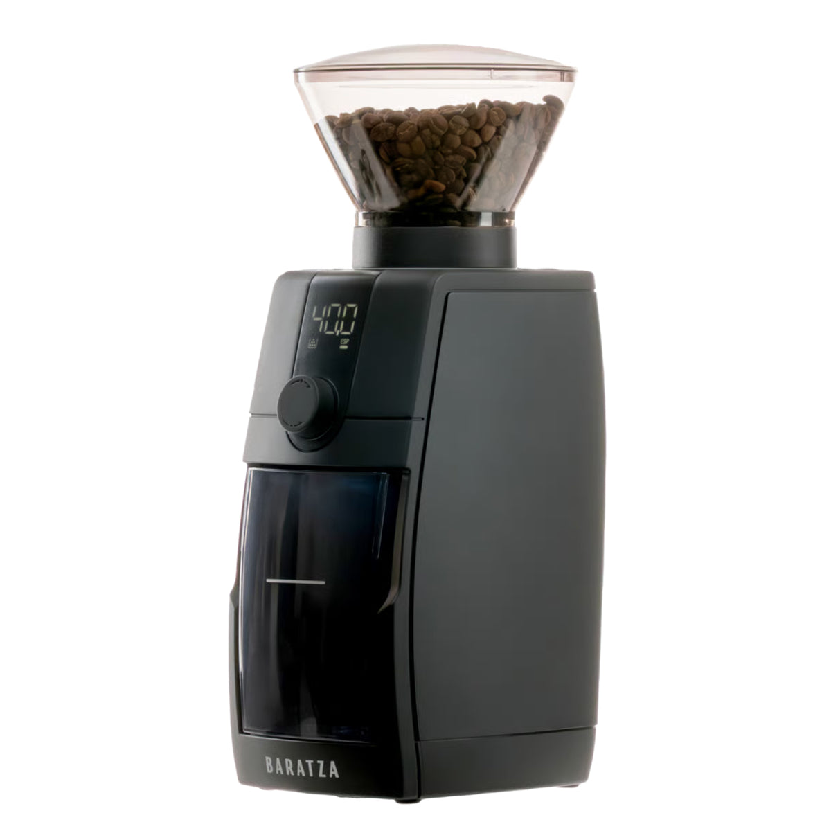 Baratza Encore ESP Pro – schräge Gesamtansicht mit Bohnenbehälter